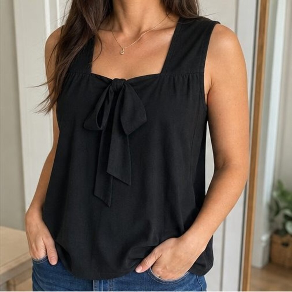 Black Smocked Top - Picture 2 of 6